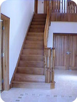 The oak staircase.
